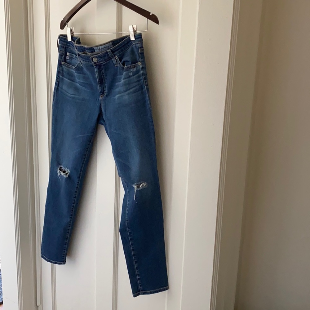 AG legging super skinny distressed ankle jeans 31